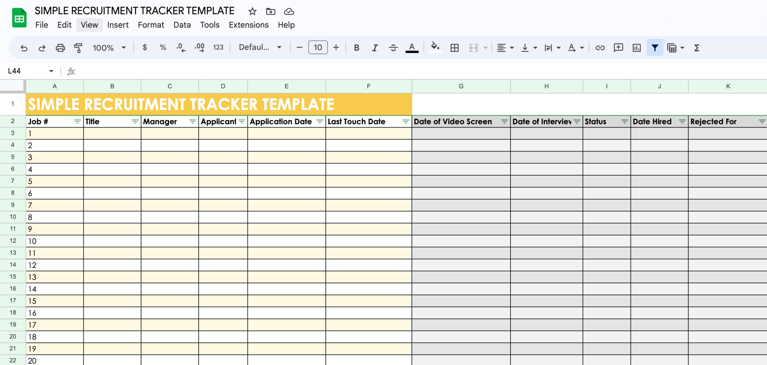 Recruitment Tracker Templates: Download Excel & Google Docs